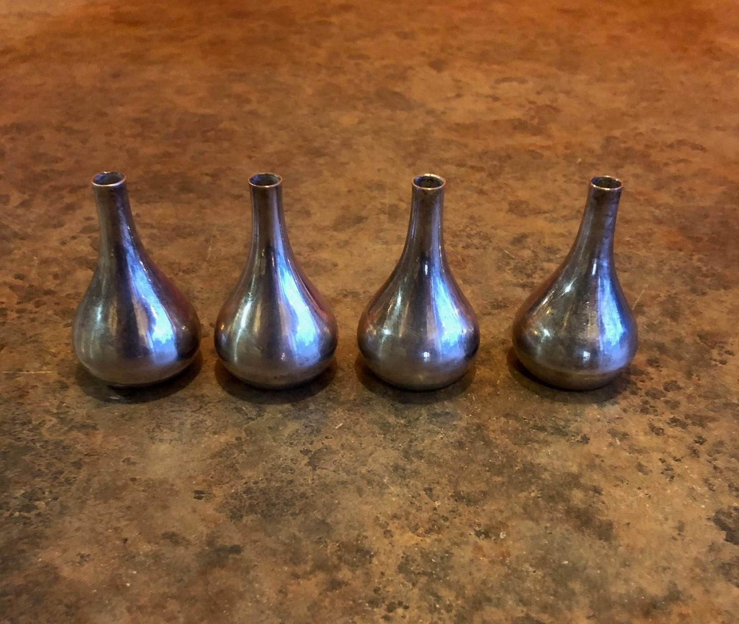 Set of Four Tear Drop Candleholders by Jens Quistgaard for Dansk In Good Condition For Sale In San Diego, CA