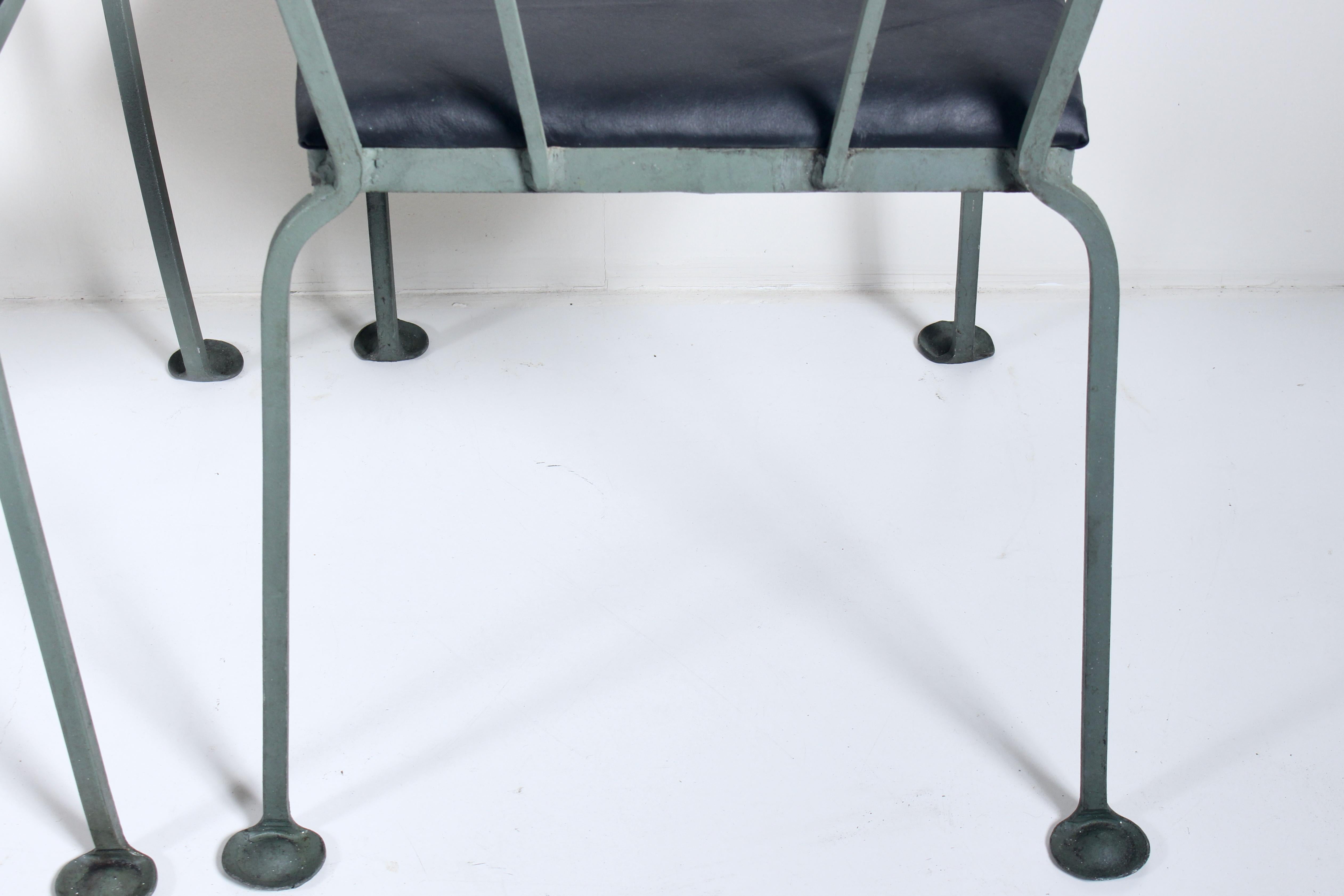 Set of Four Tempestini for Salterini Wrought Iron Dining Side Chairs, circa 1940 For Sale 6