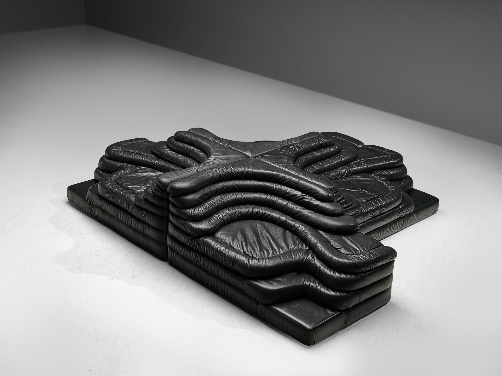 Leather Set of Four 'Terrazza' Landscape by Ubald Klug for De Sede