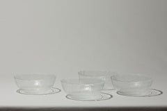 Set of Four Textured Glass Bowls, Eastern Europe, 1970s