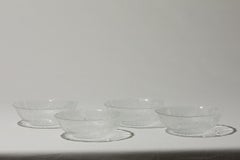 Set of Four Textured Glass Bowls, Eastern Europe, 1970s
