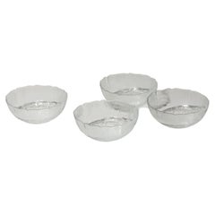 Set of Four Textured Glass Bowls, Eastern Europe, 1970s