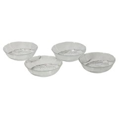 Set of Four Textured Glass Bowls, Eastern Europe, 1970s