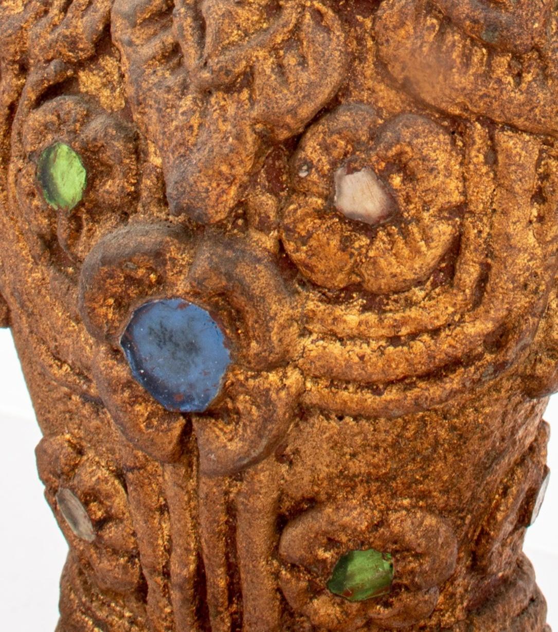 Set of Four Thai Gilt Wood Musician Sculptures For Sale 4
