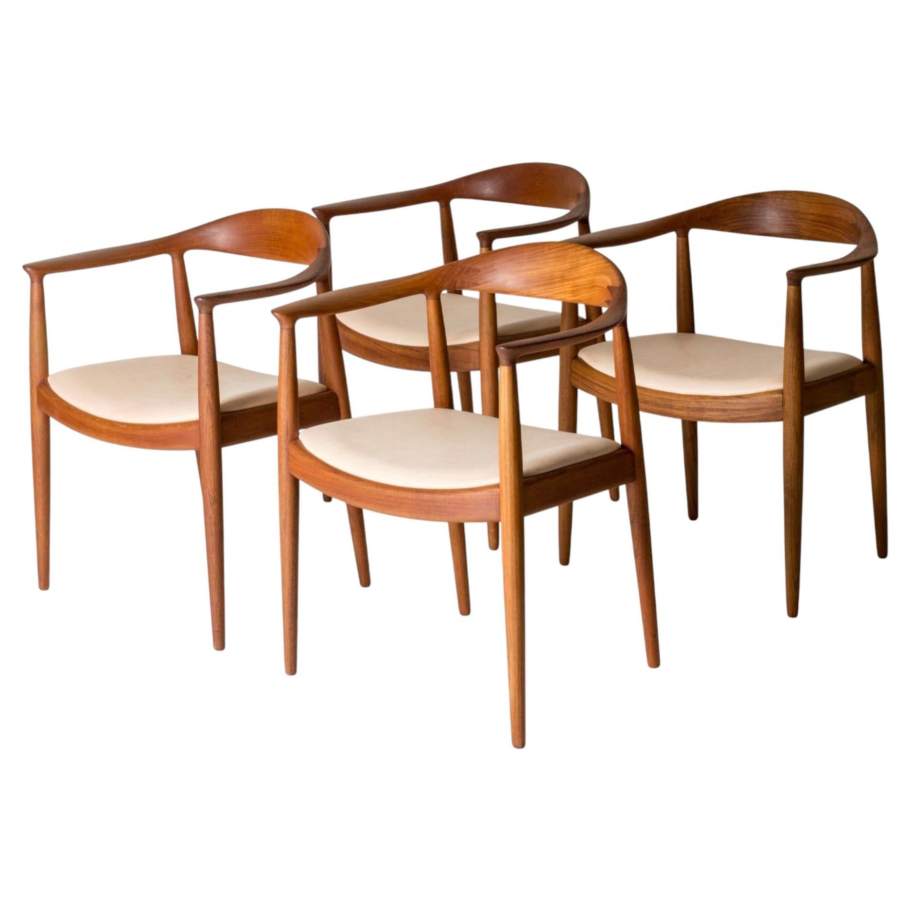 Ensemble de quatre chaises de salle à manger "The Chair" de Hans J. Wegner