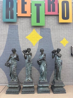 Vierer-Set „Die vier Jahreszeiten“ – monumentale Gartenstatuen aus Bronze