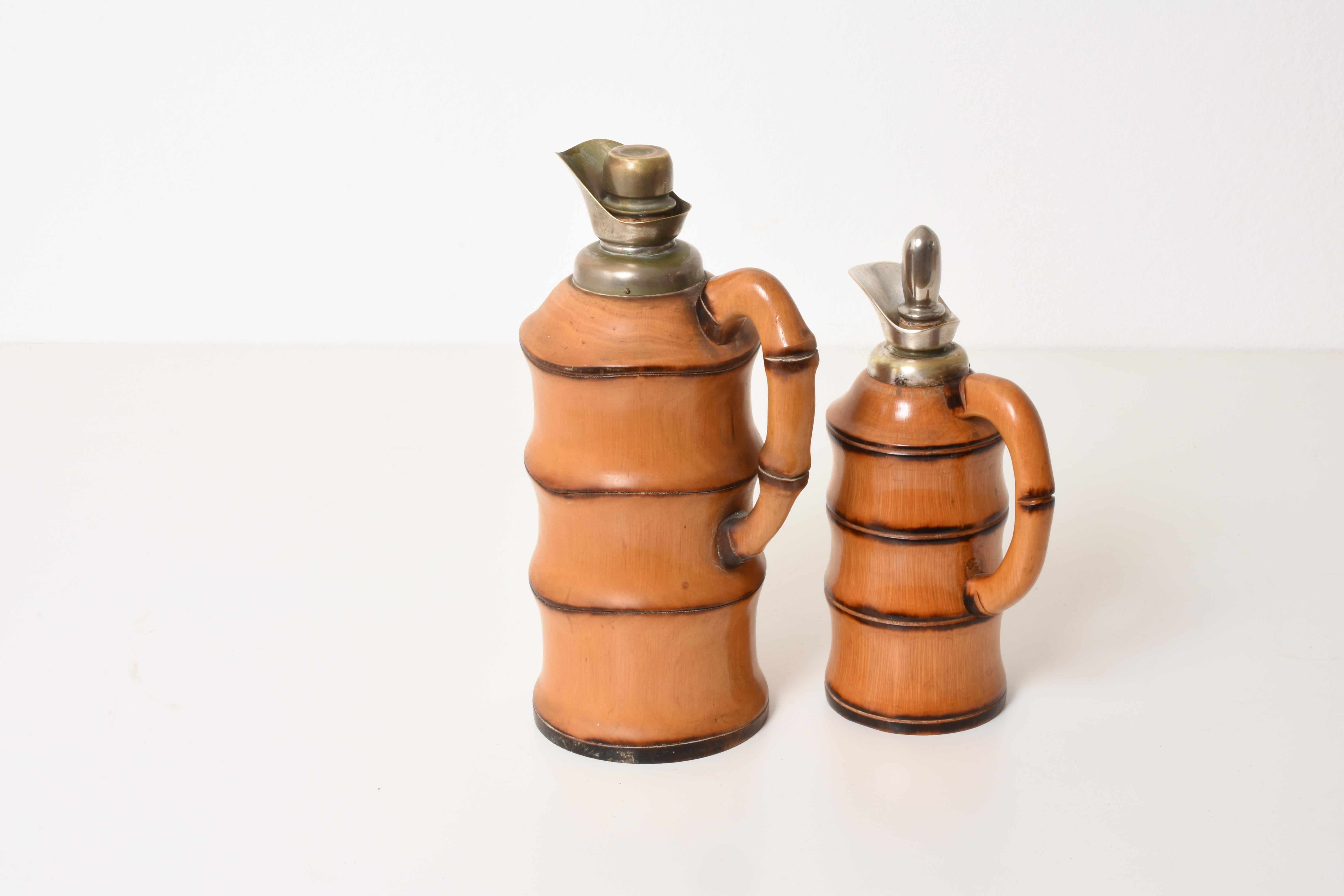 Set of Four Thermos by Aldo Tura for Macabo Milan Italy 1950s Bamboo In Good Condition In Roma, IT