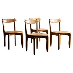 Set of Four Thierry Dining Chairs by Guillerme et Chambron, France 1960s