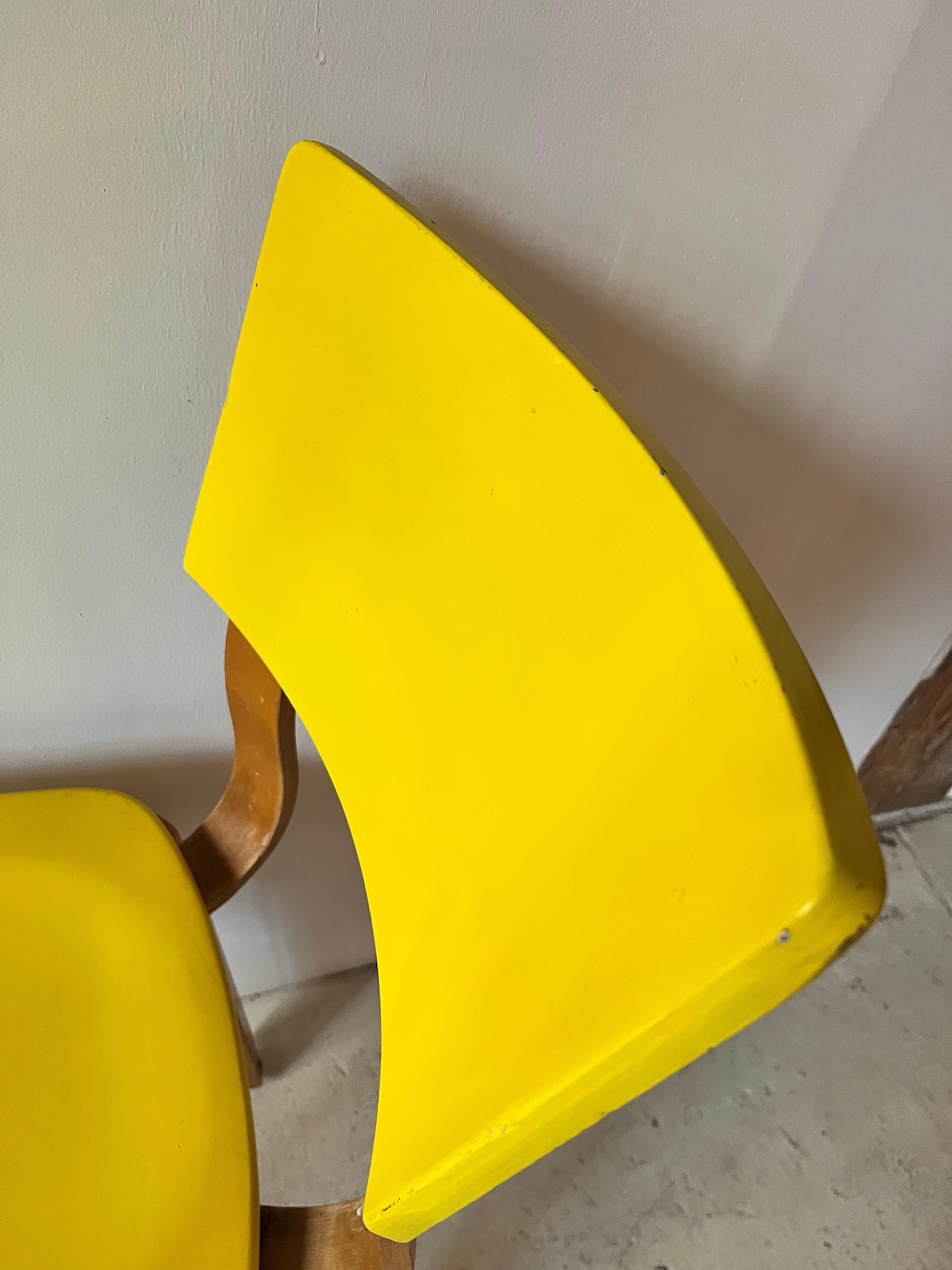 Set of Four Thonet 1216-S17-B1 Bent Plywood Saddle Seat Dining Chairs, 1940s For Sale 5