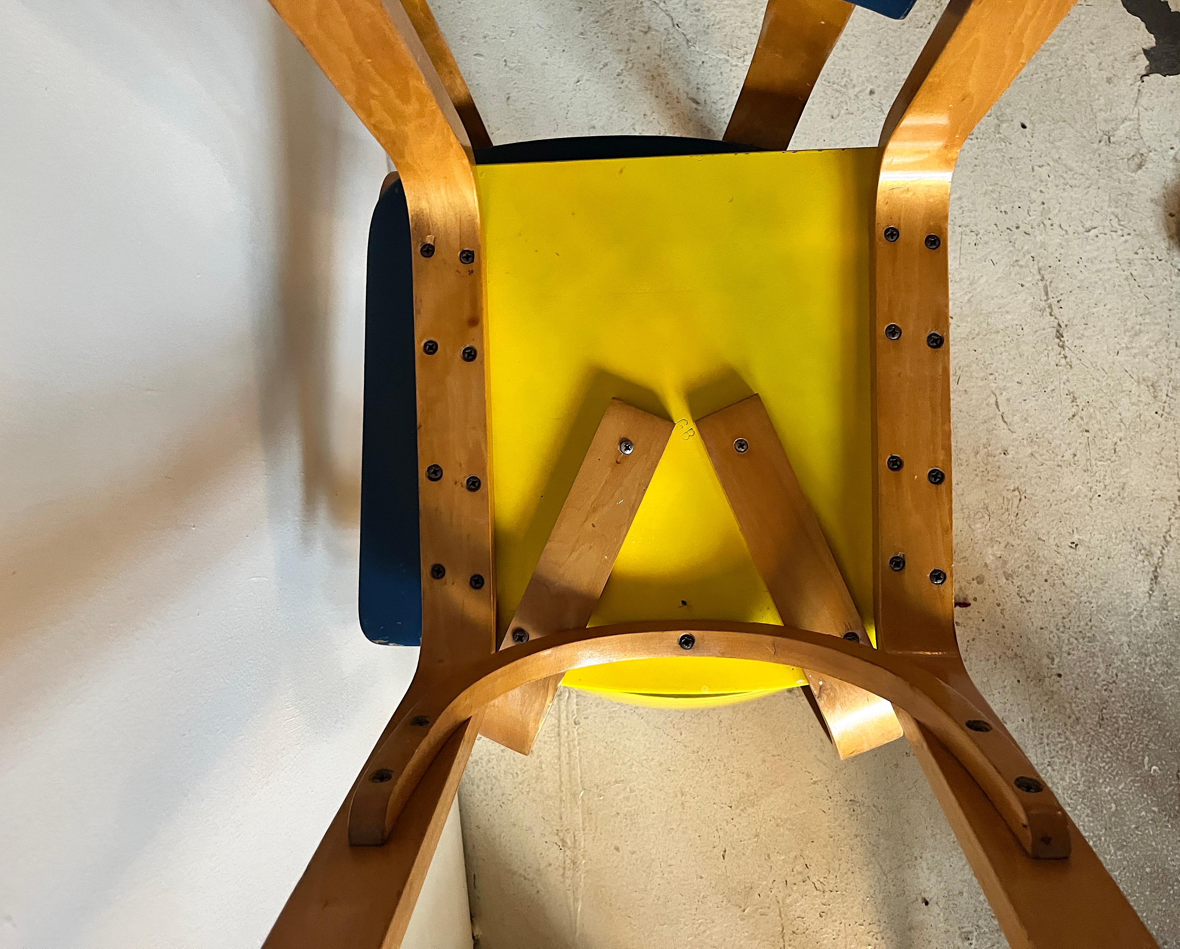 Set of Four Thonet 1216-S17-B1 Bent Plywood Saddle Seat Dining Chairs, 1940s For Sale 7