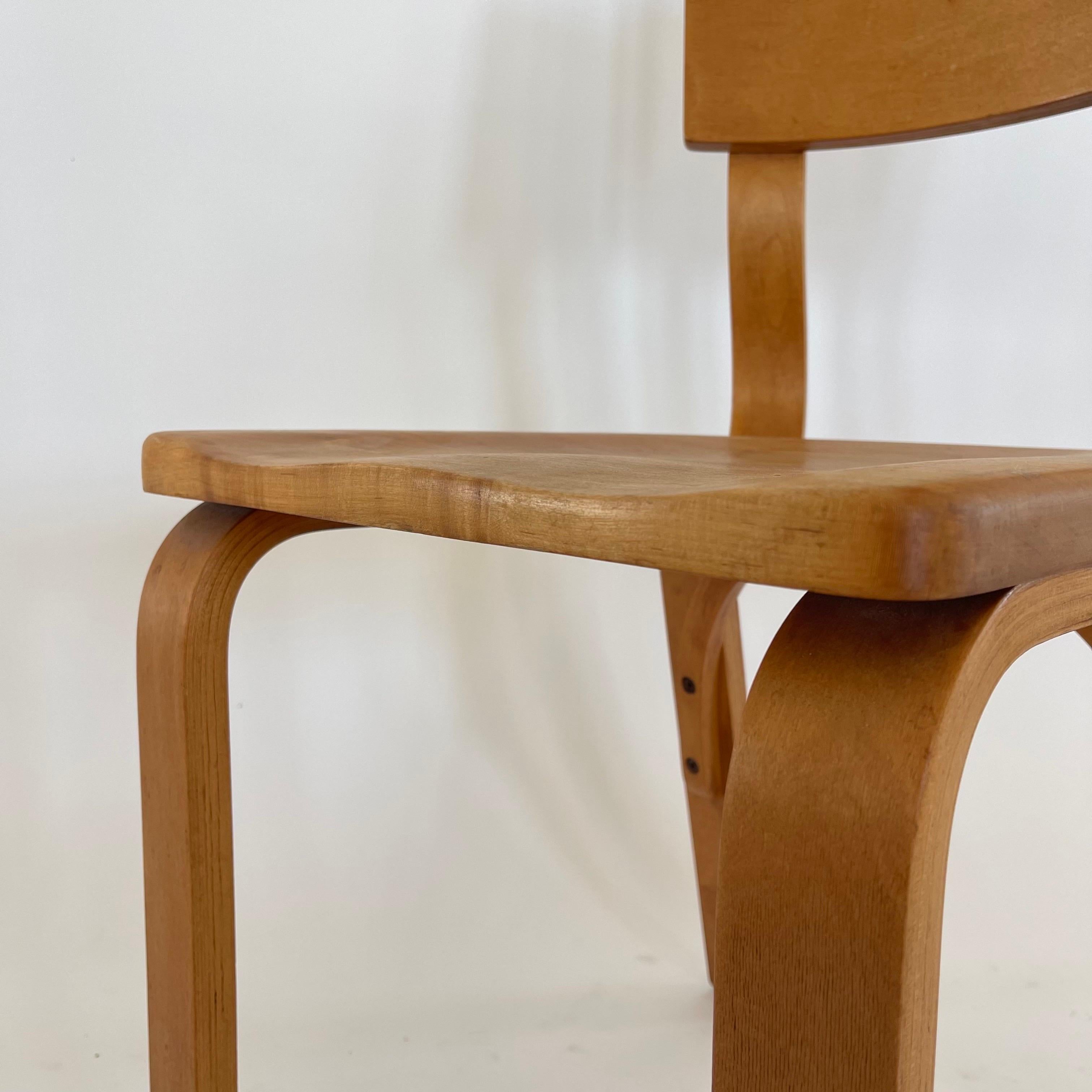 Set of Four Thonet 1216-S17-B1 Bent Plywood Saddle Seat Dining Chairs, 1940s 9