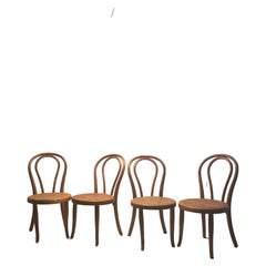 Vintage Set of Four Thonet Bentwood and Cane Children’s Chairs