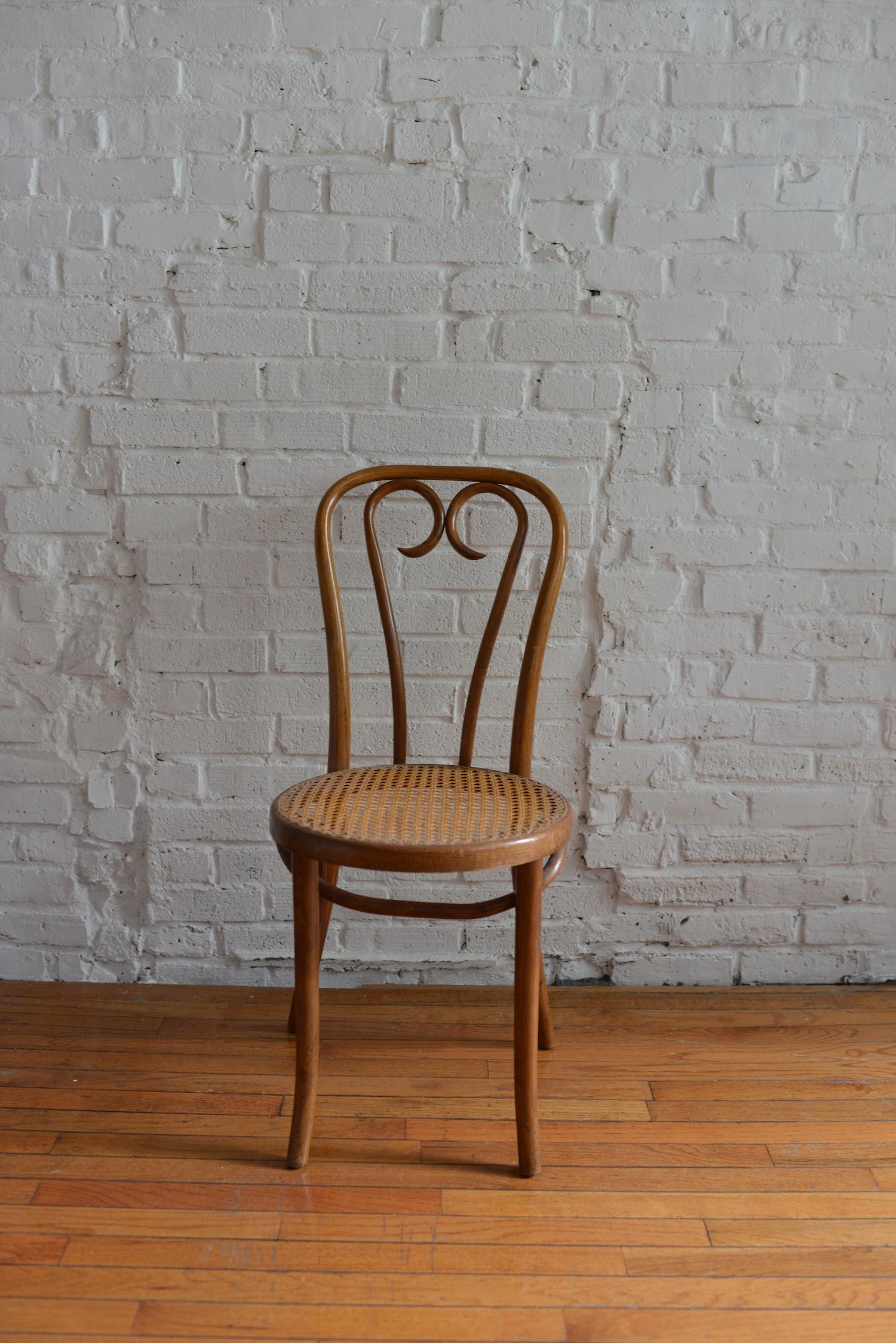 Set of Four Thonet Bentwood and Cane No. 16 Sweetheart Chairs 1