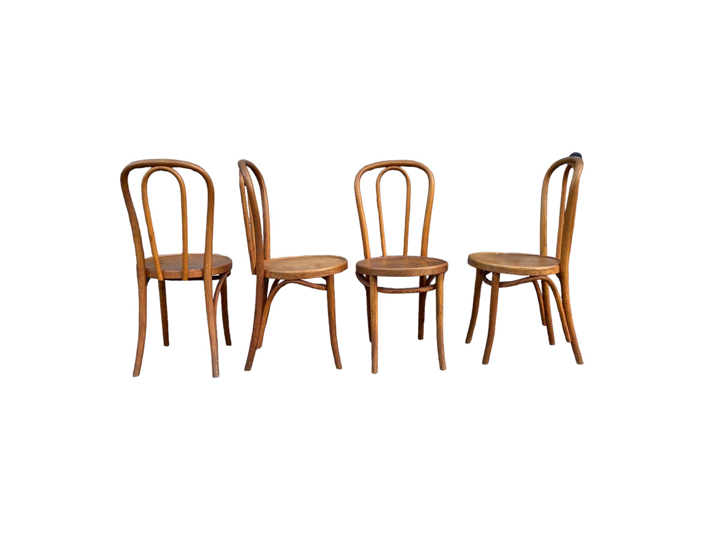 Vienna Secession Set of four Thonet Bentwood Bistro Dining Chairs No. 18