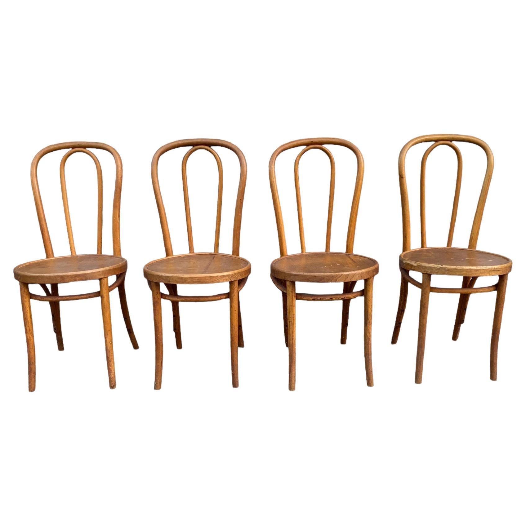 Set of four Thonet Bentwood Bistro Dining Chairs No. 18