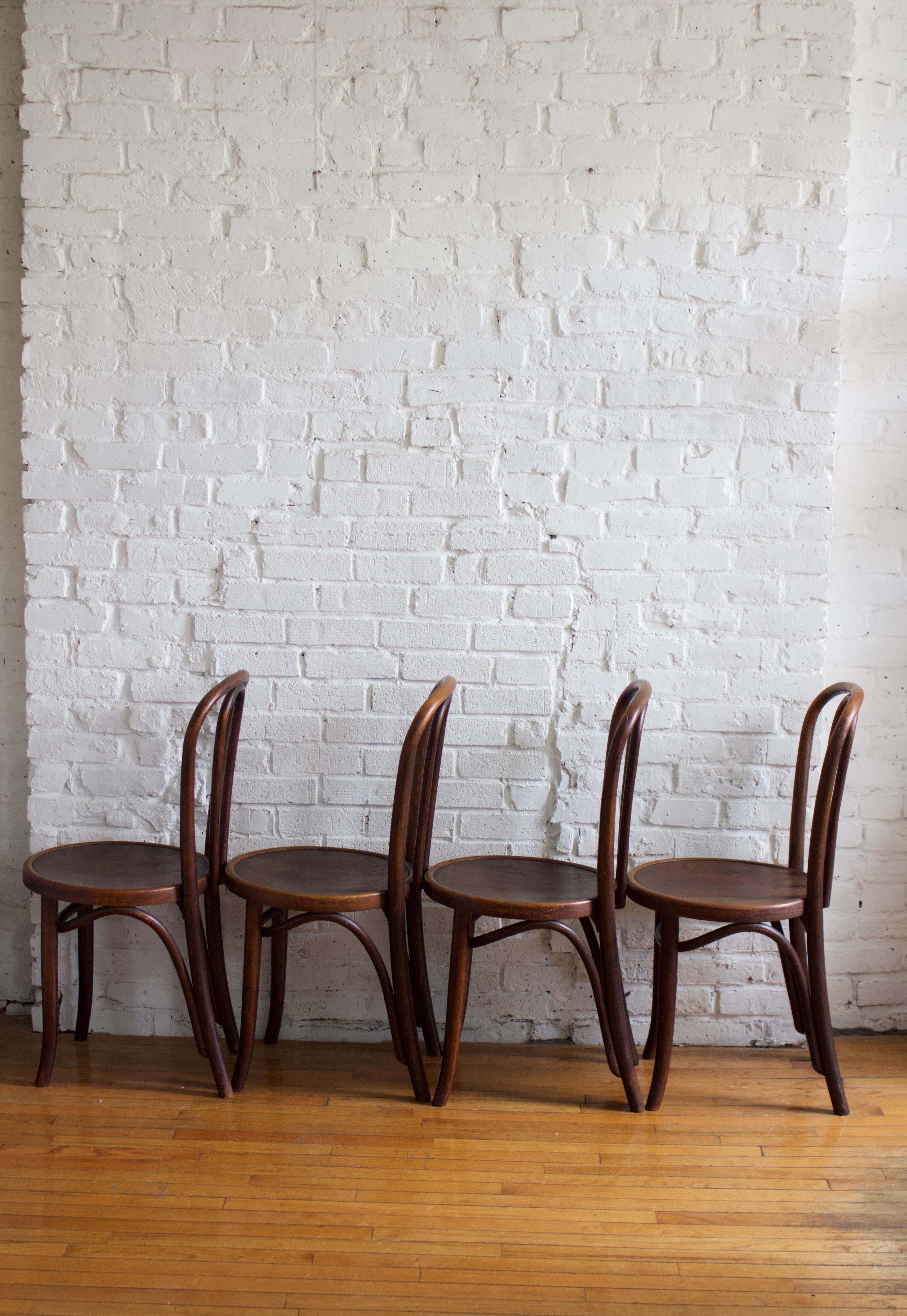 Polish Set of Four Thonet Bentwood No. 18 Chairs, 1960s