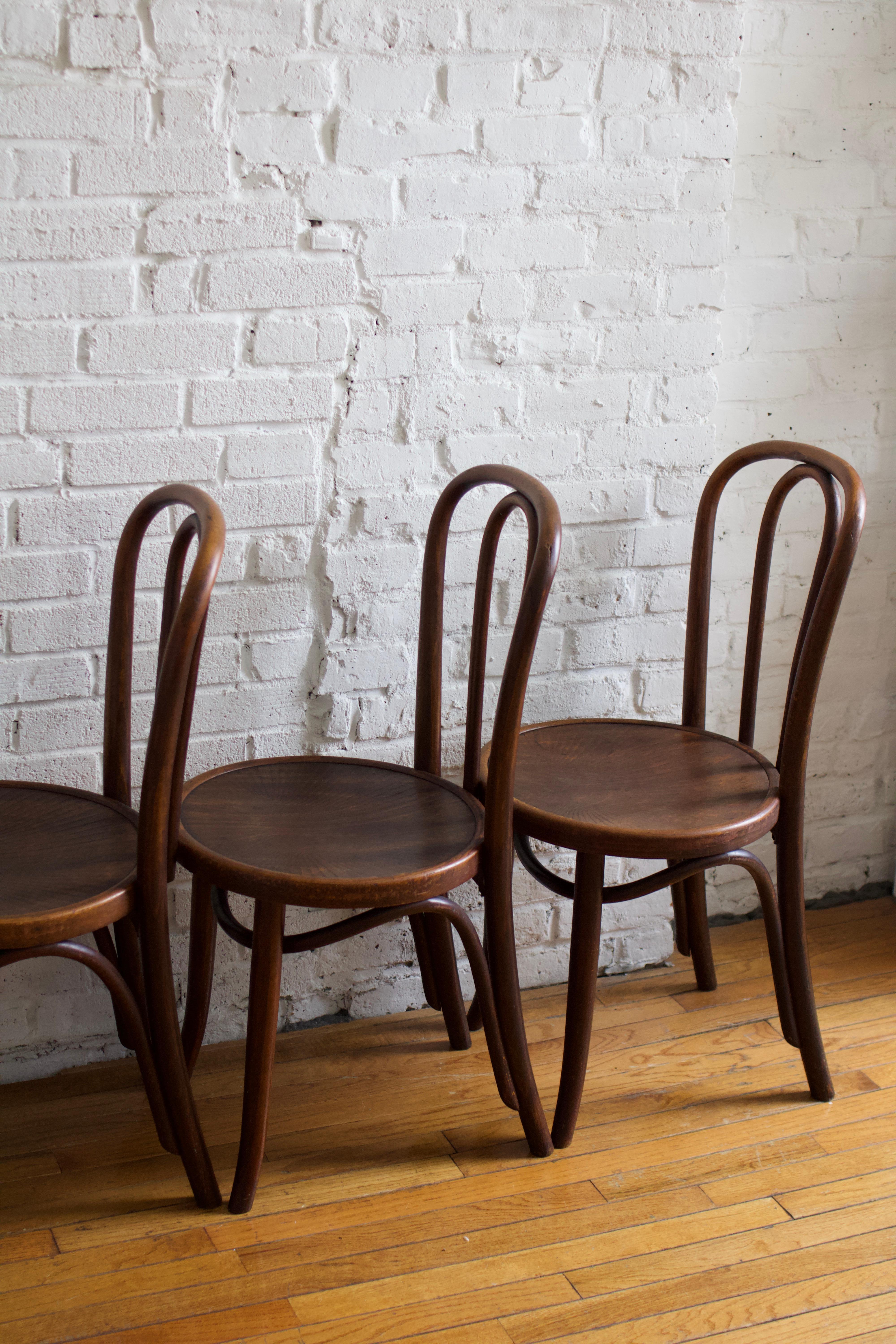 Set of Four Thonet Bentwood No. 18 Chairs, 1960s 2
