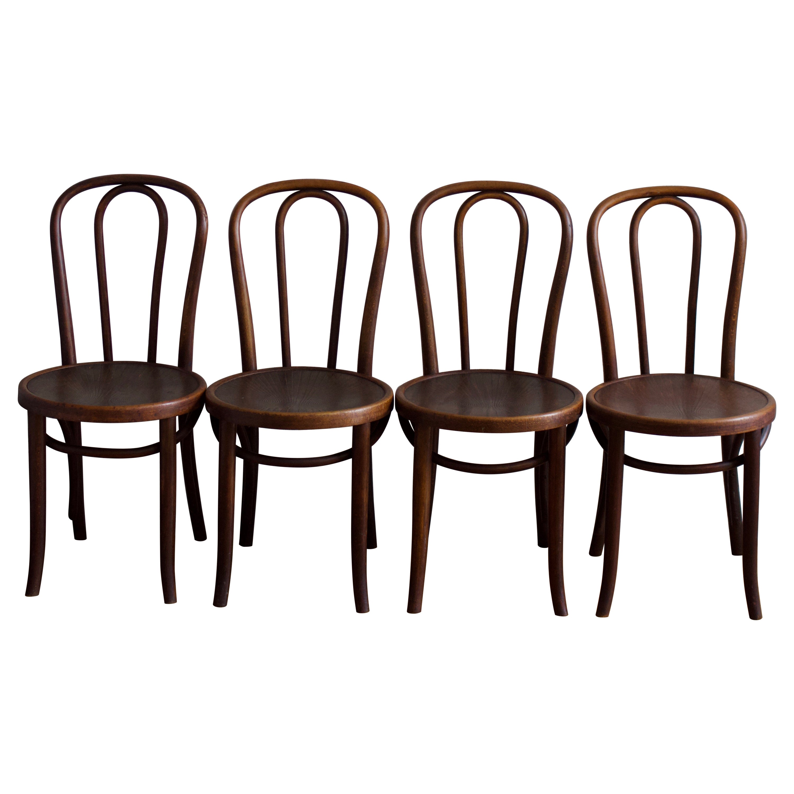 Set of Four Thonet Bentwood No. 18 Chairs, 1960s