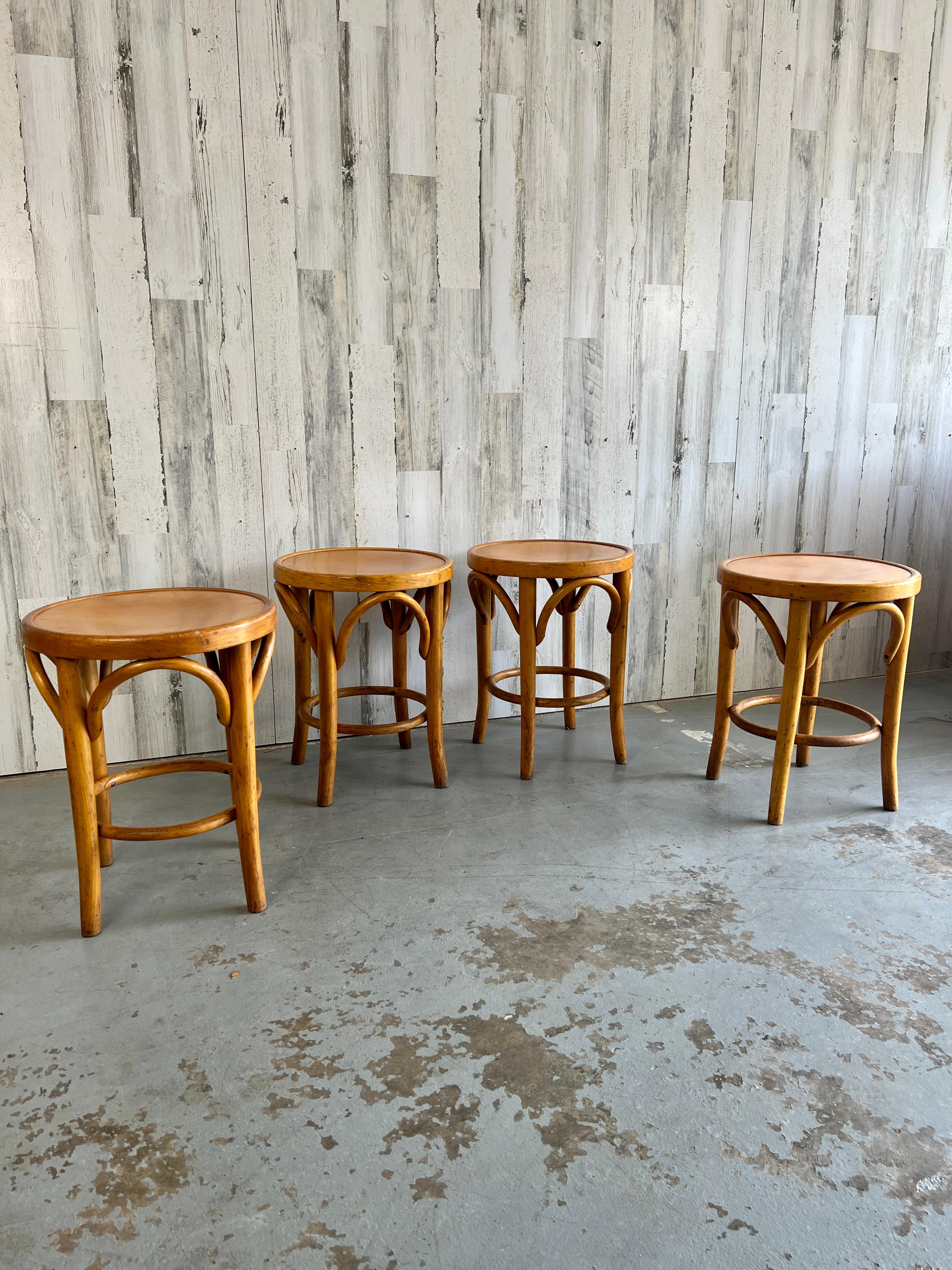 Set of Four Thonet Bentwood Stools 6