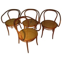 Set of 4 Antique Thonet Cafe Bent Wood Armchairs C1900