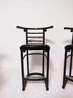 Set of Four Thonet Fledermaus Cabaret Bar Stools by Josef Hoffman