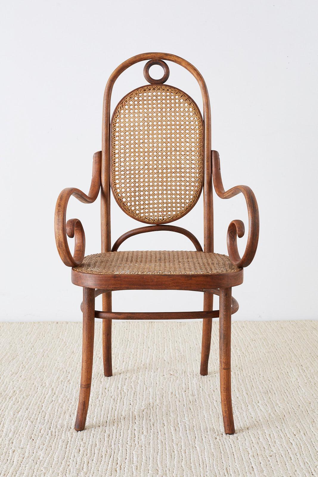 Set of Four Thonet No. 17 Bentwood and Cane Armchairs 3