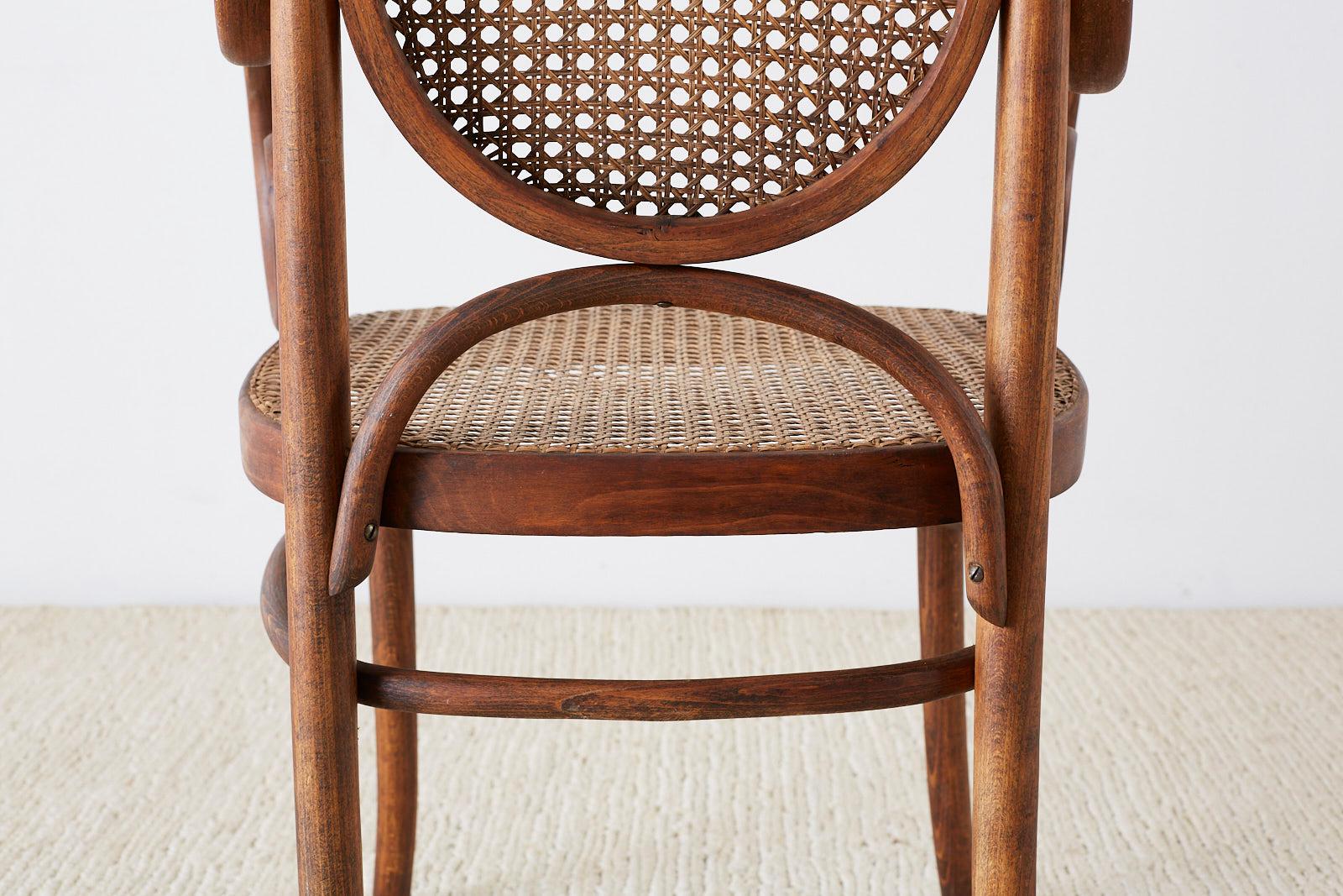 Set of Four Thonet No. 17 Bentwood and Cane Armchairs 7