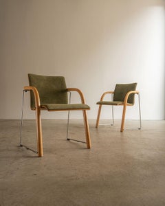 Set of Four Thonet "S 320" Stacking Armchairs in Bentwood and Chrome, 1980s