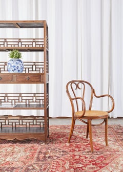 Set of Four Thonet Style Bentwood and Cane Armchairs