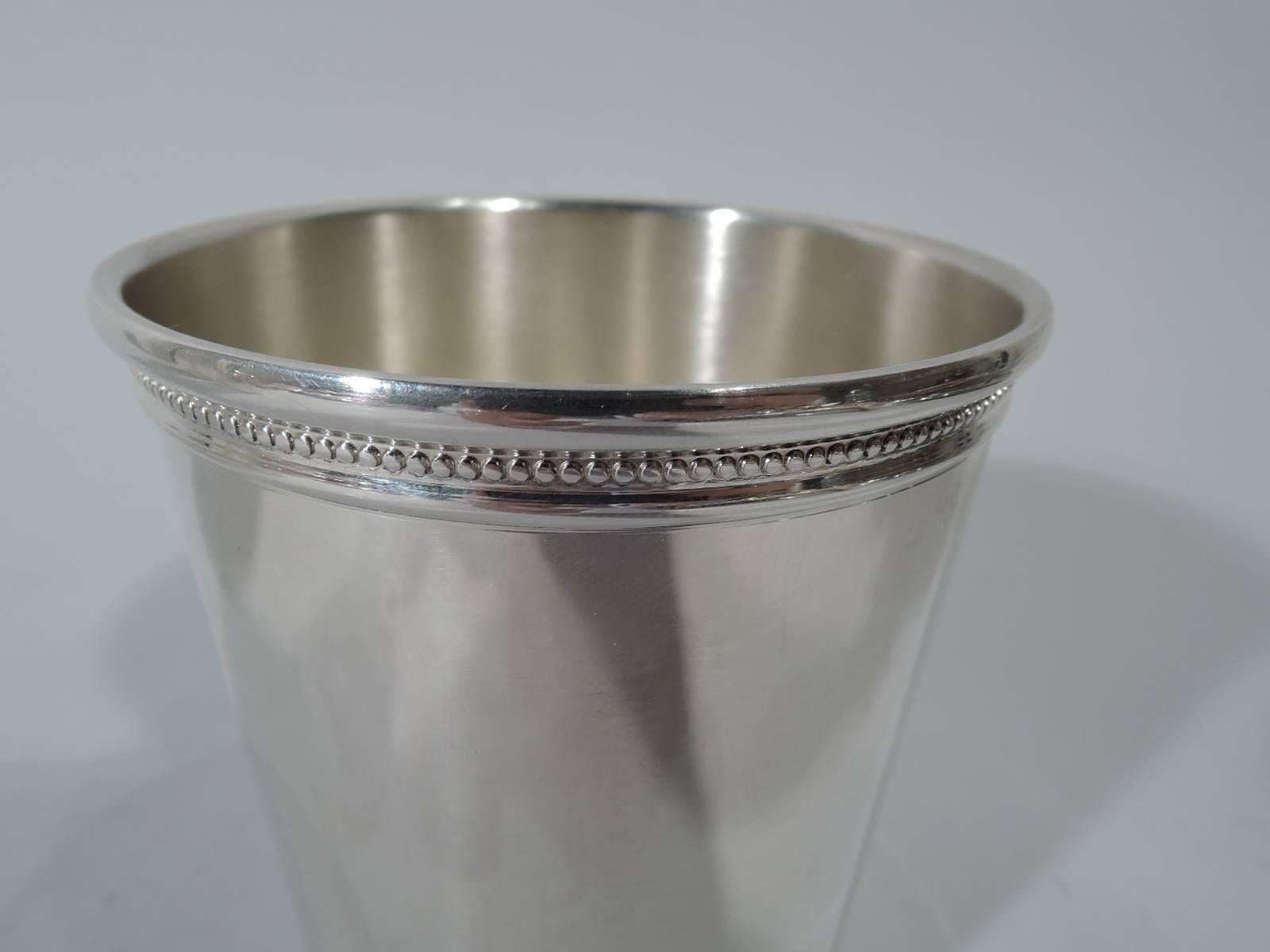 American Set of Four Tiffany Sterling Silver Mint Julep Cups