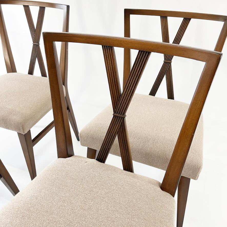 French Set of Four Tommi Parzinger Dining Chairs, ca 1950s For Sale