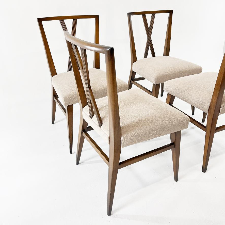 Set of Four Tommi Parzinger Dining Chairs, ca 1950s In Good Condition For Sale In Lambertville, NJ