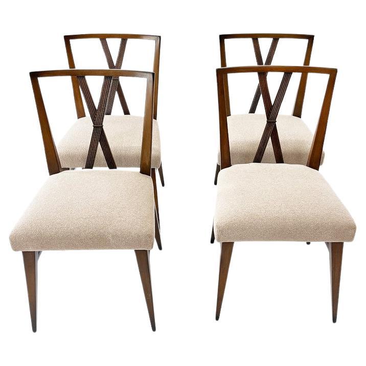 Set of Four Tommi Parzinger Dining Chairs, ca 1950s