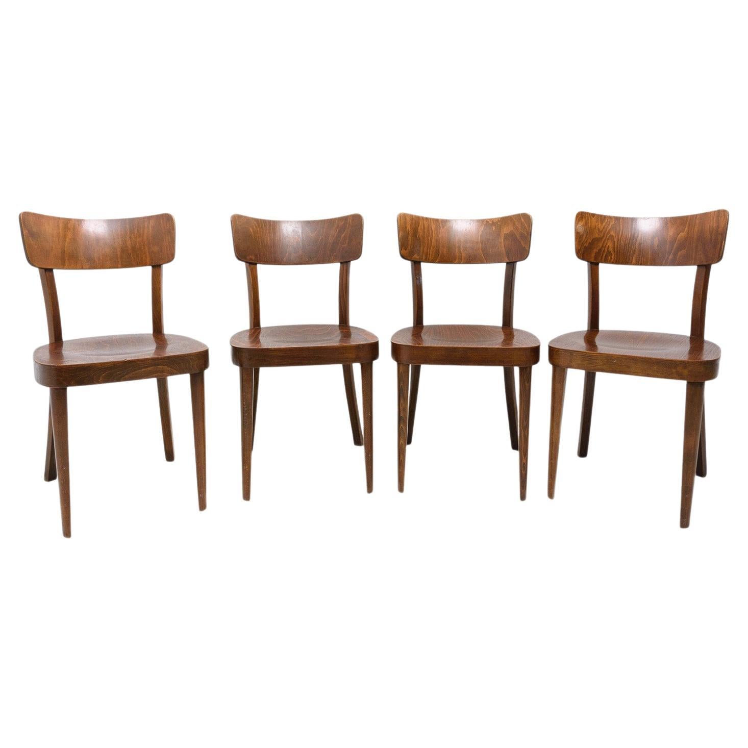 Set of Four TON Dining Chairs, Czechoslovakia, 1950's