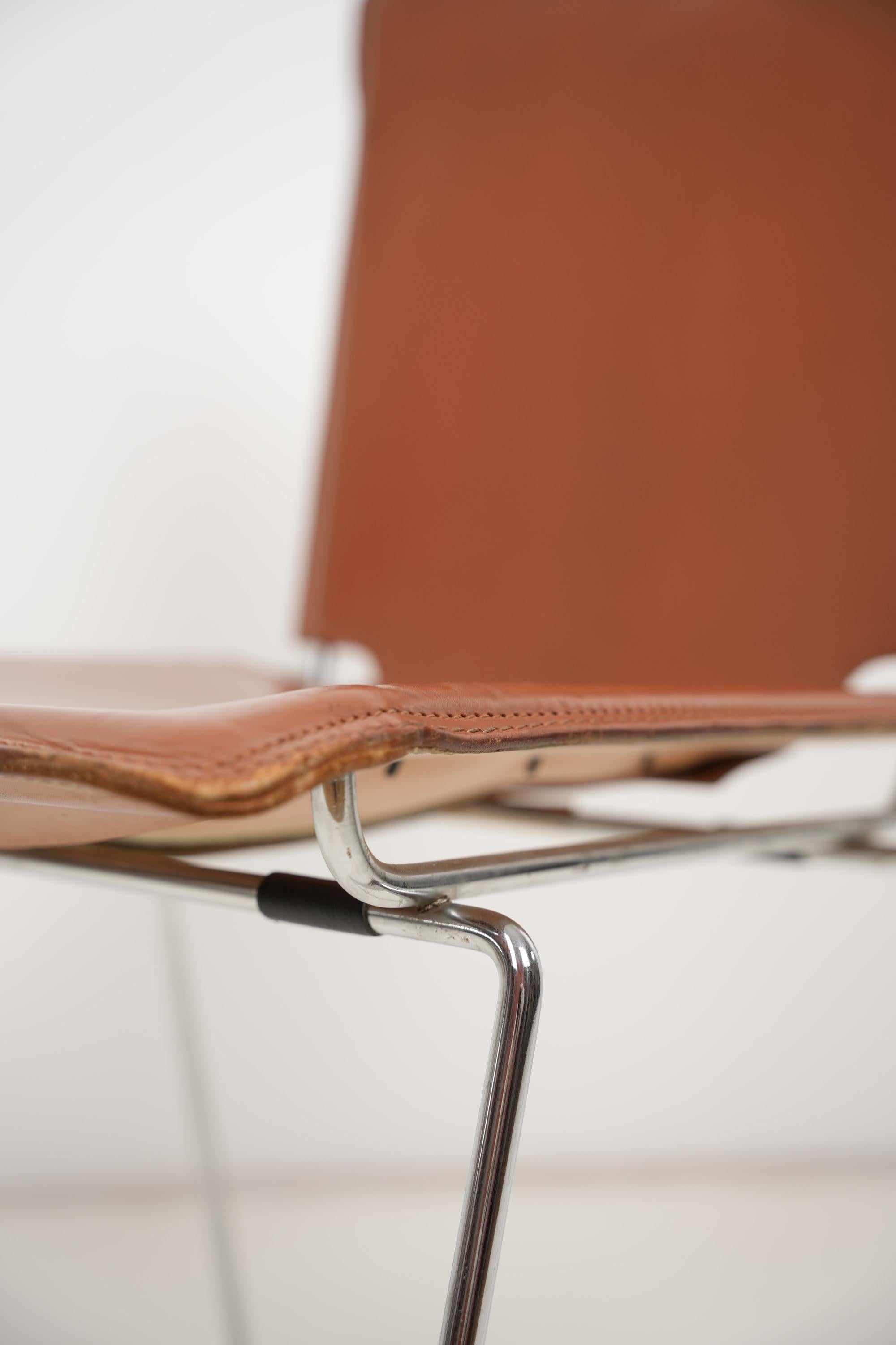 Ensemble de quatre chaises Toyoda Hiroyuki pour ICF Pelle Leather 1970 en vente 2