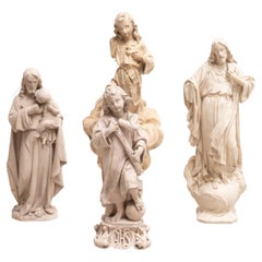 Used Set of Four Traditional Plaster Figures , circa 1950