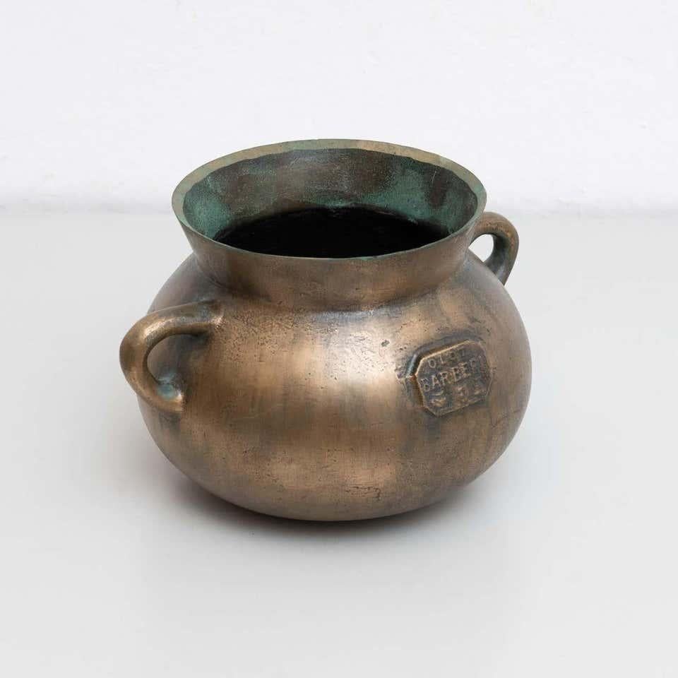 Rustic Set of Four Traditional Spanish Bronze Pots For Sale