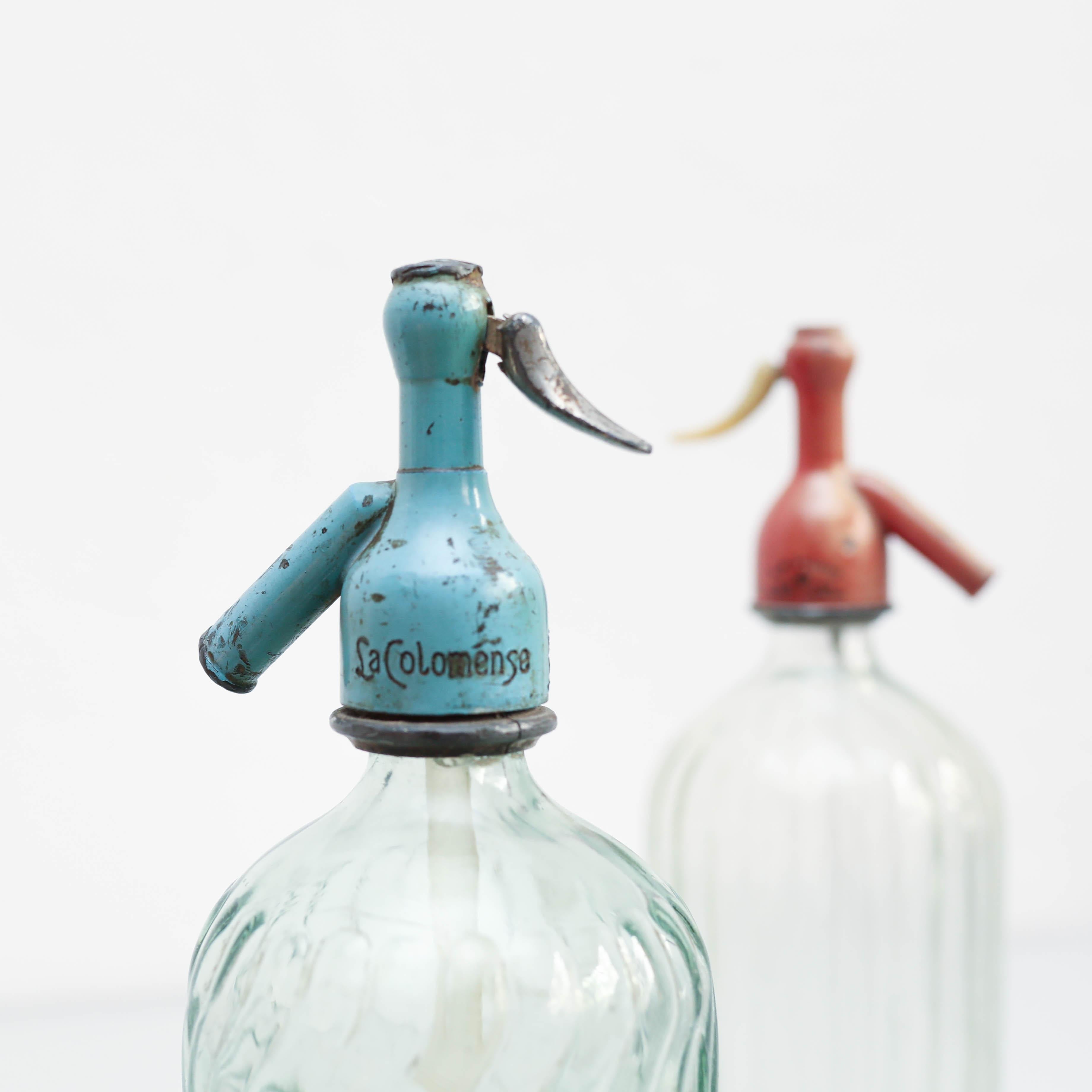 Set of Four Traditional Vintage Spanish Soda Syphon, Circa 1970 In Good Condition For Sale In Barcelona, Barcelona