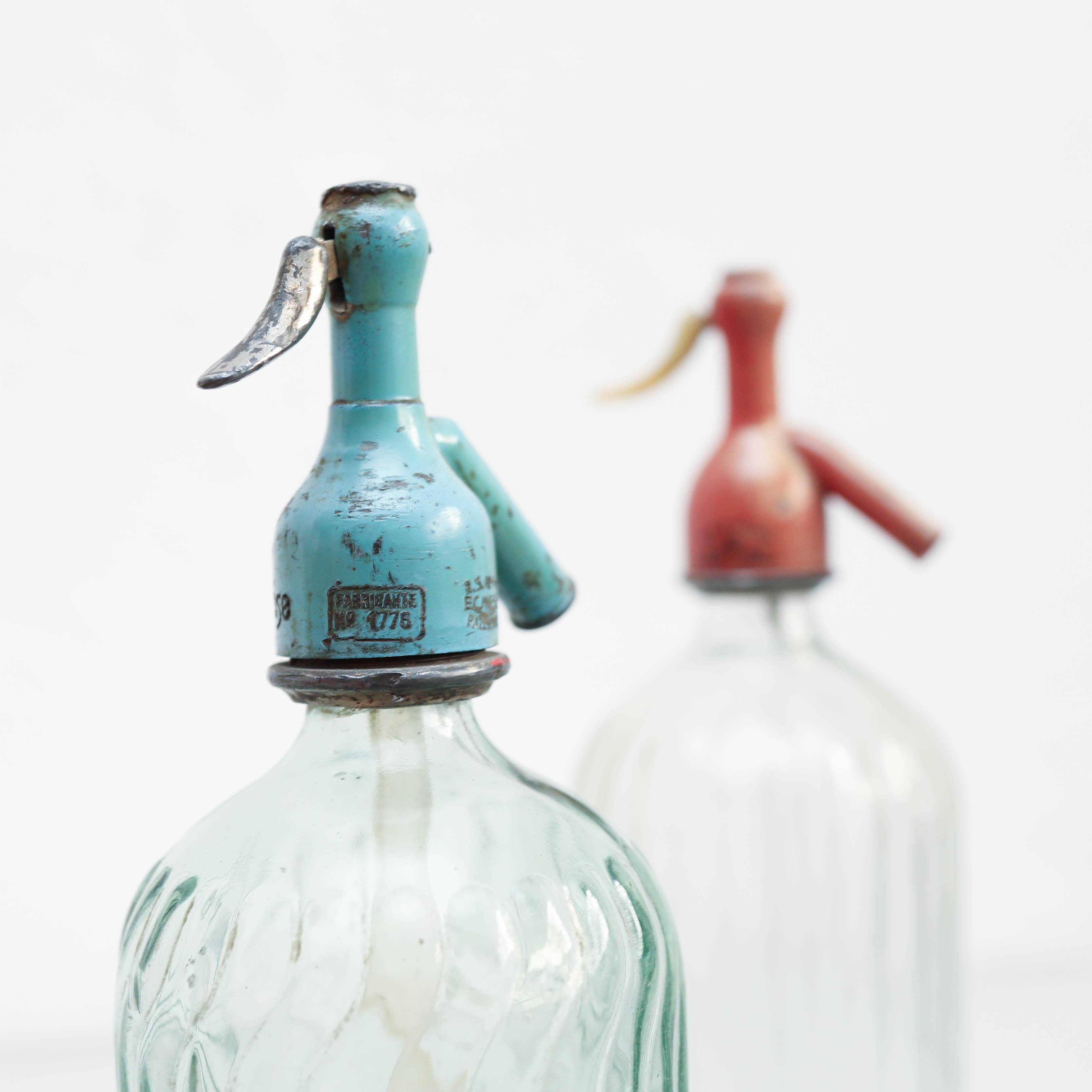 Late 20th Century Set of Four Traditional Vintage Spanish Soda Syphon, Circa 1970 For Sale