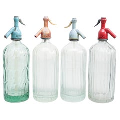 Set of Four Traditional Vintage Spanish Soda Syphon, Circa 1970