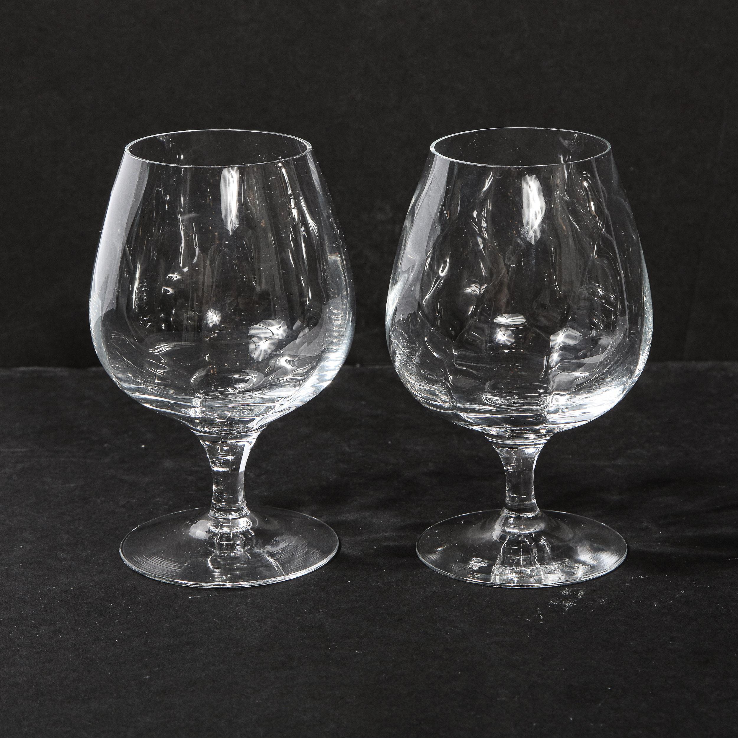 Set of Four Translucent Crystal Brandy Snifter by Tiffany & Co. For Sale 1