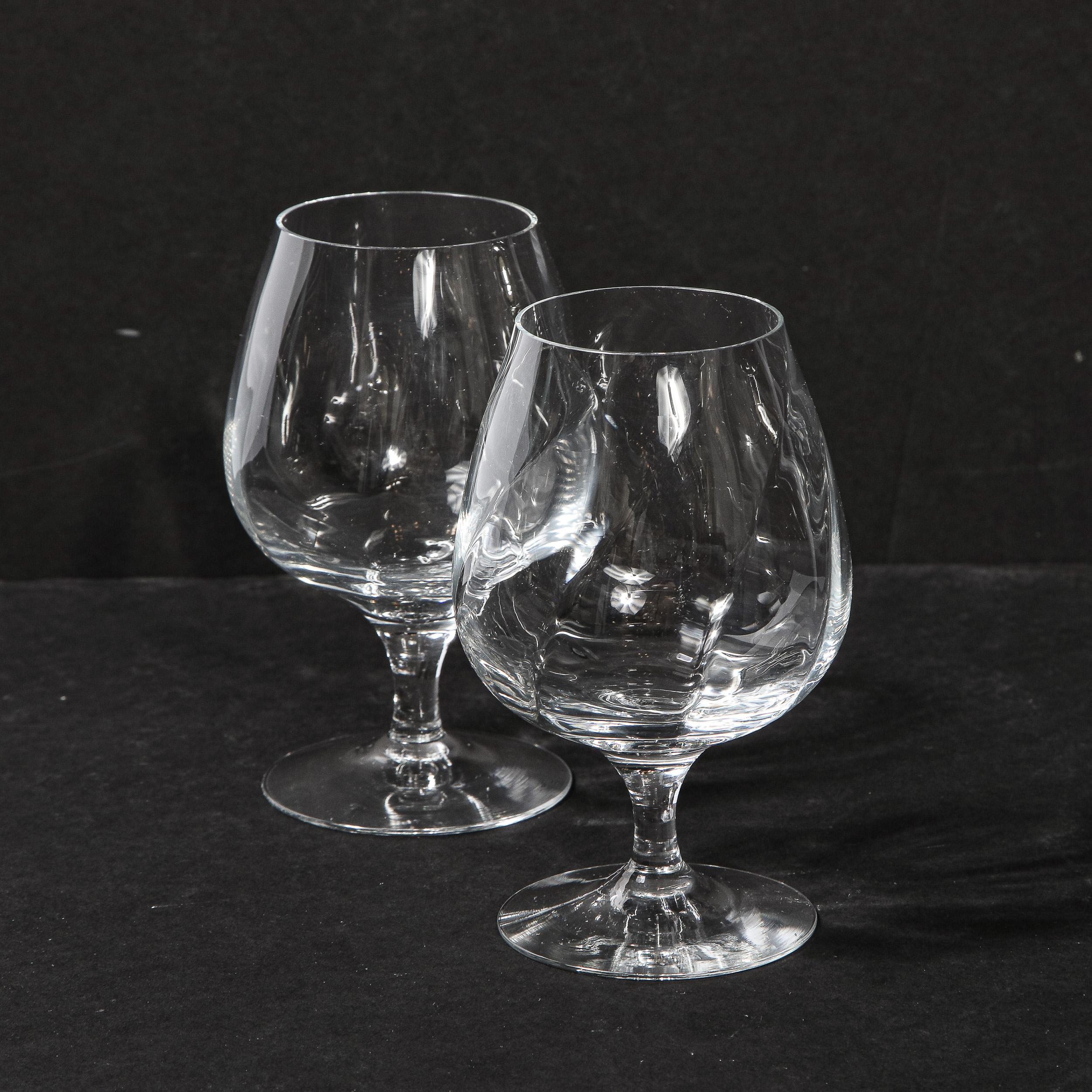 20th Century Set of Four Translucent Crystal Brandy Snifter by Tiffany & Co. For Sale