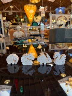 Set of Four Travertine Animal Sculptures by Fratelli Mannelli, Italy, 1970s