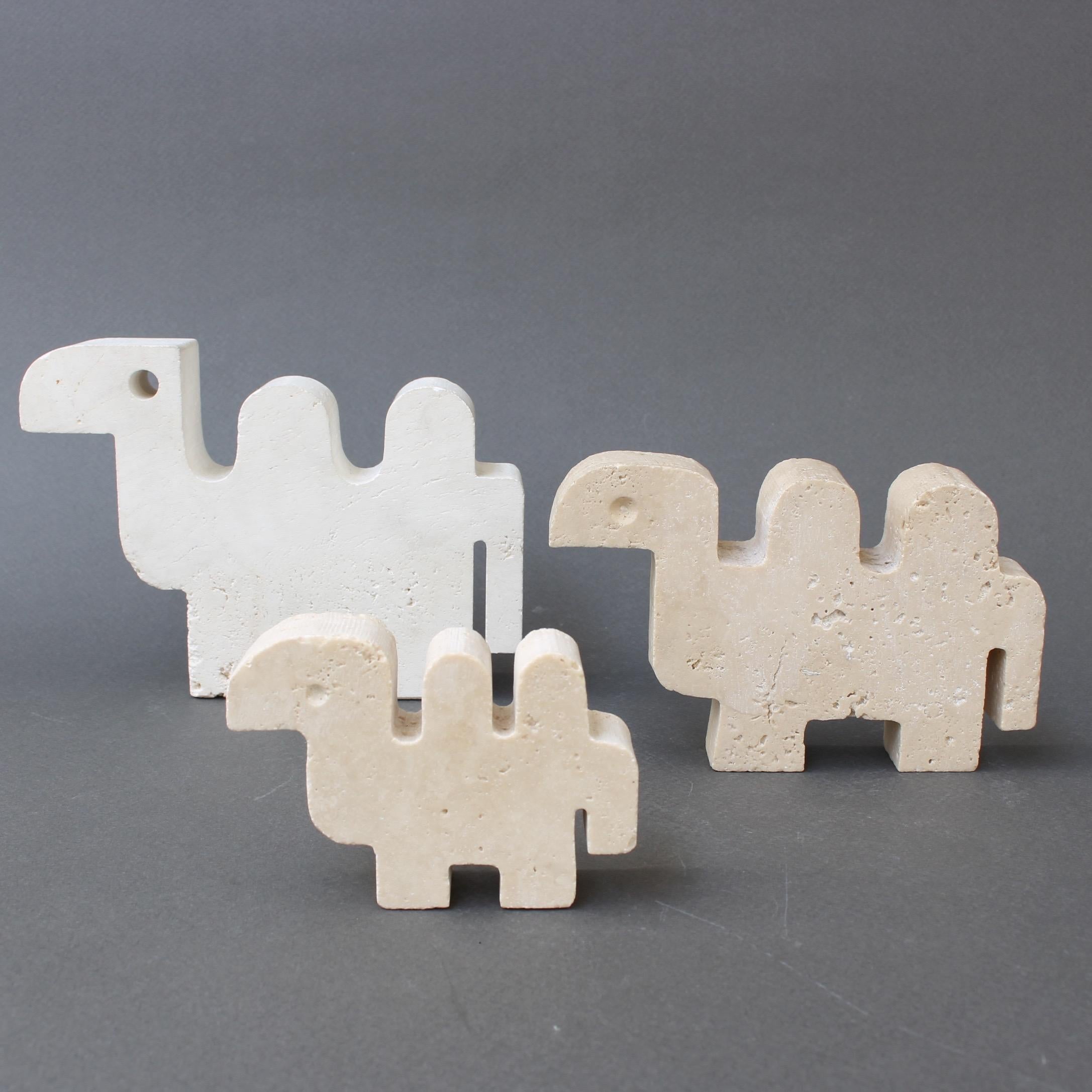 Set of Four Travertine Animals by Fratelli Mannelli, Italy circa 1970s In Good Condition In London, GB