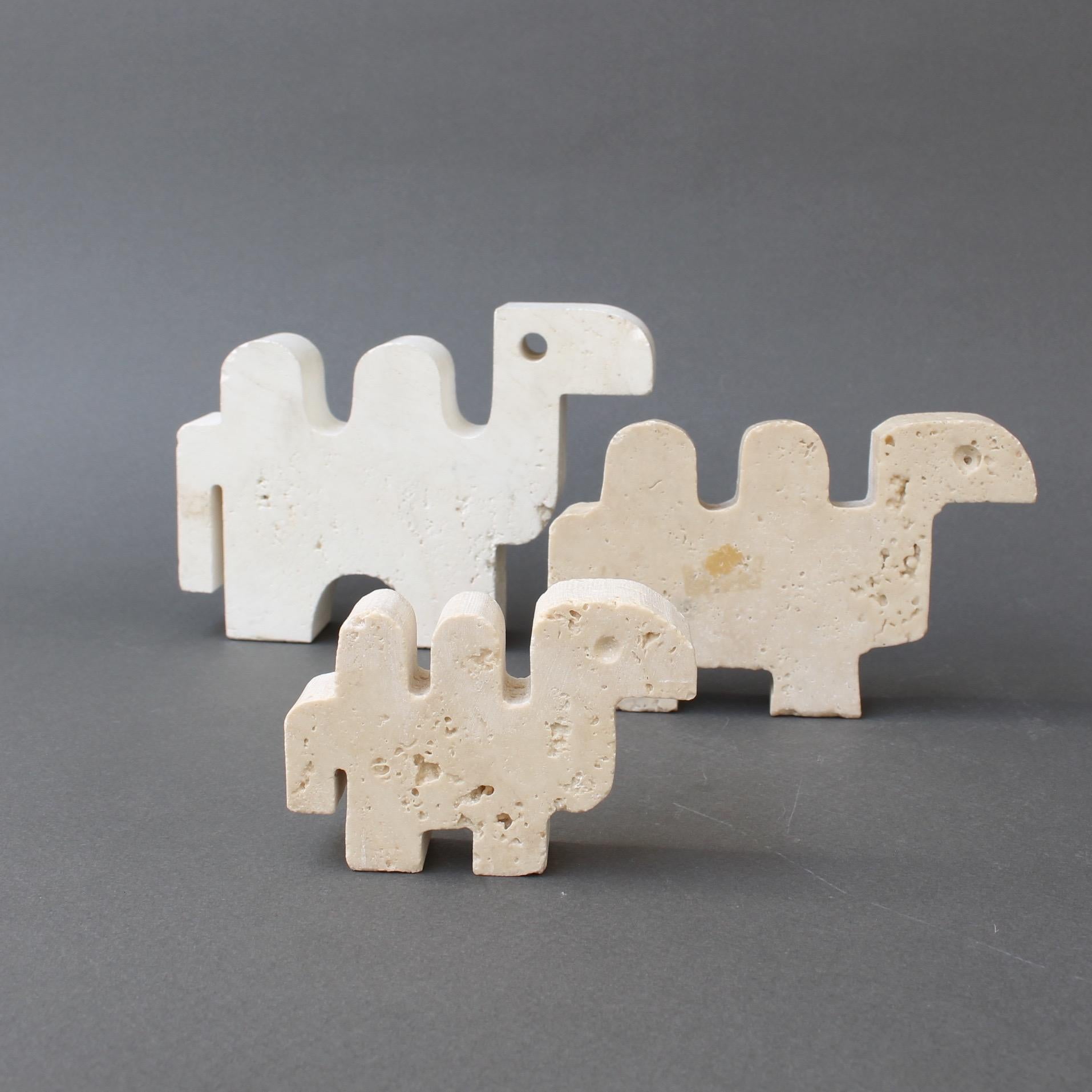 Set of Four Travertine Animals by Fratelli Mannelli, Italy circa 1970s 1