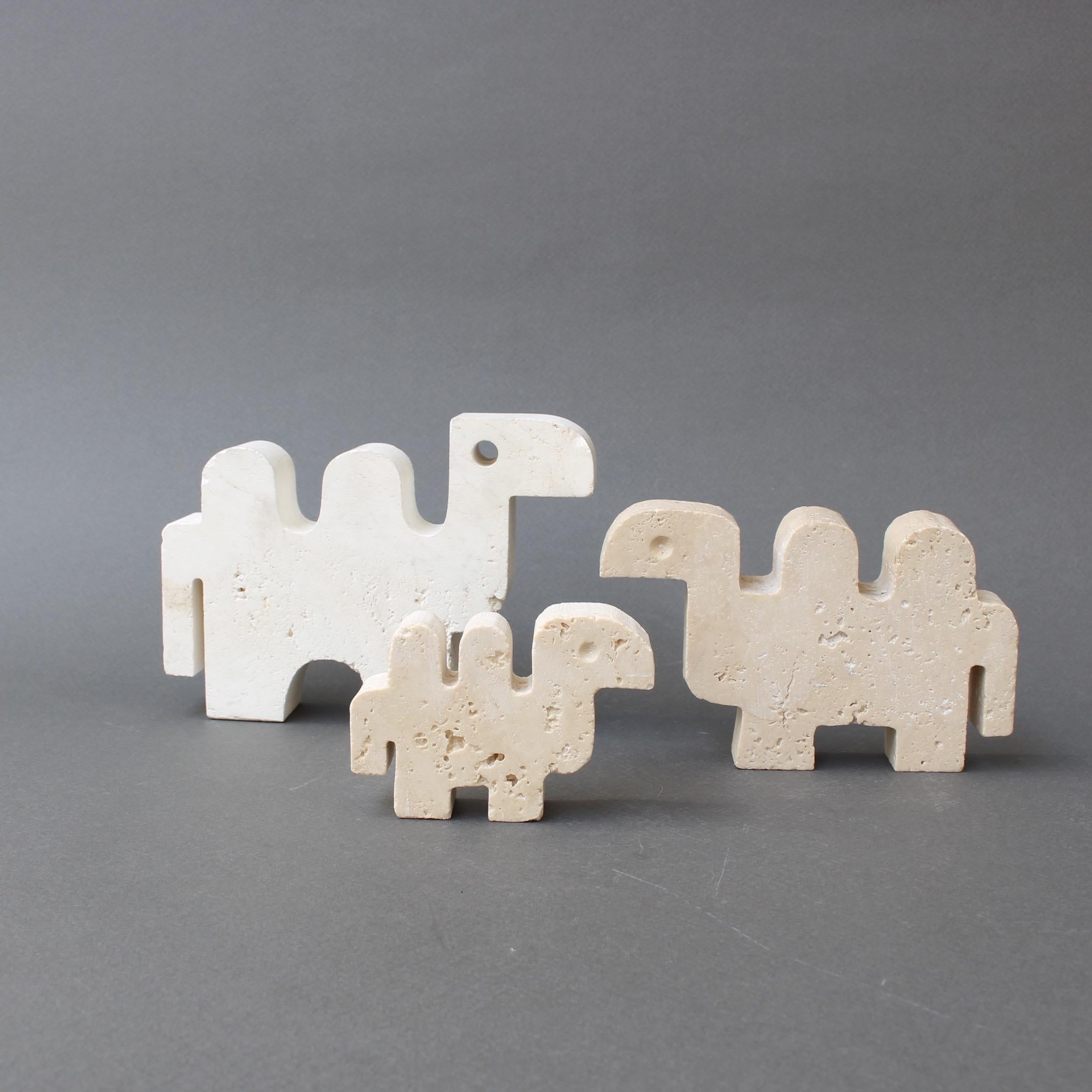 Set of Four Travertine Animals by Fratelli Mannelli, Italy circa 1970s 2