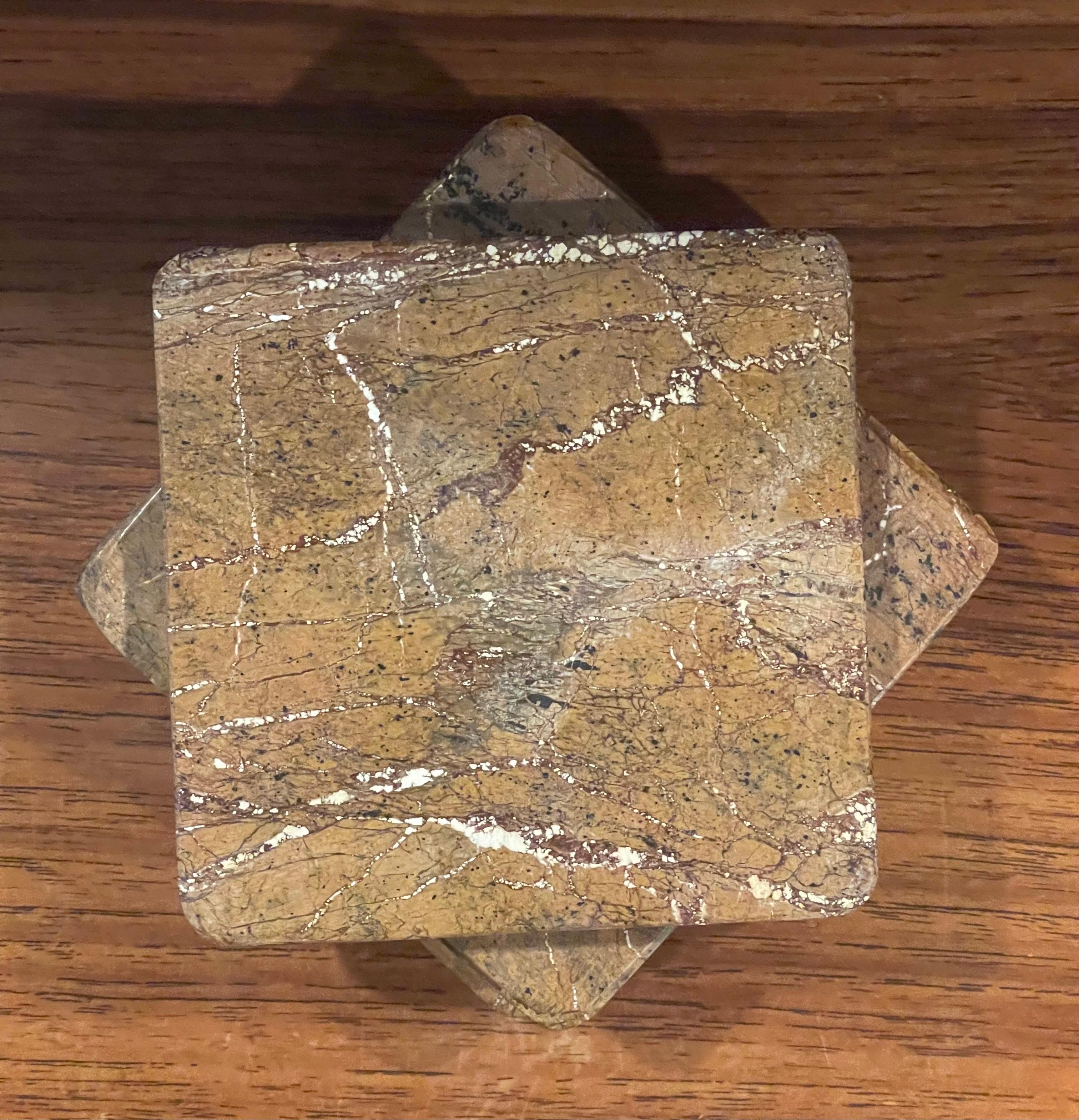Set of Four Travertine Coasters For Sale 2