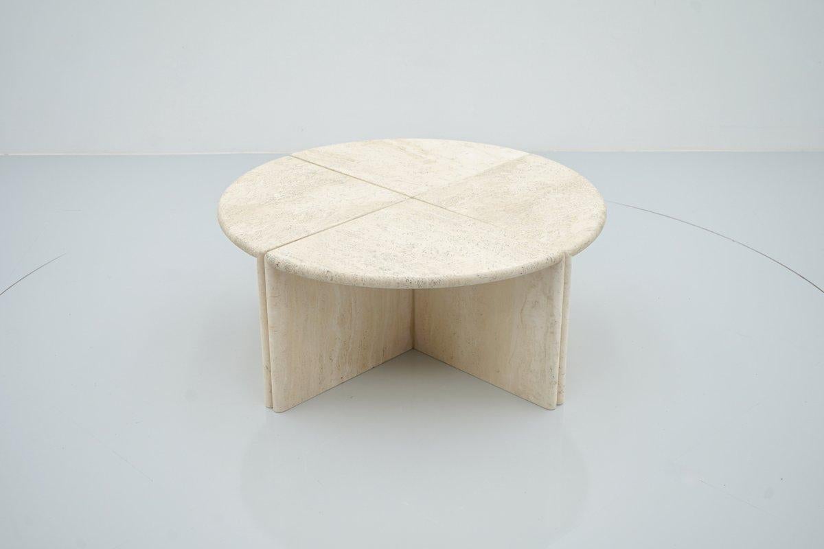 Set of Four Travertine Side or Coffee Tables, Italy, 1970s 5