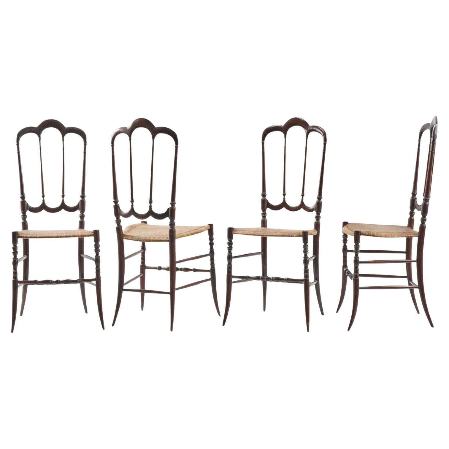 Set of Four "Tre Archi" Chiavari Chairs by Levaggi, Italy