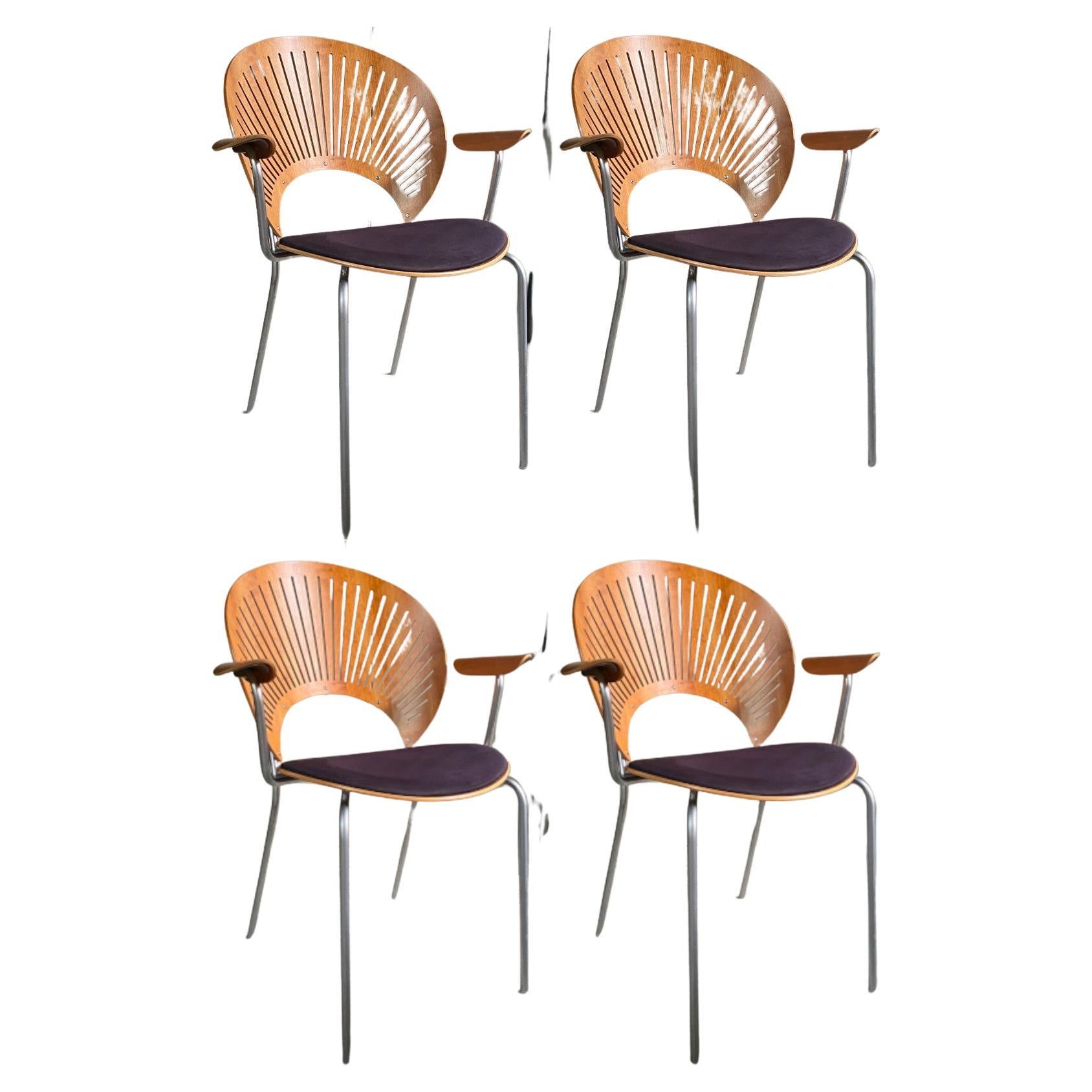 Ensemble de quatre fauteuils Trinidad de Nanna Ditzel pour Fredericia Furniture-Denmark en vente